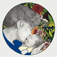Madonna  2012 lino en potlood  35 x 35 cm
