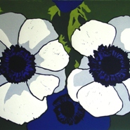 Anemonen  2006  linoleumsnede  30,5 x 47 cm